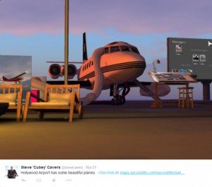 I tweeted about how beautiful aircraft were in Second Life.