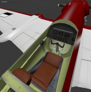 The interior of my plane is textured to show wear and tear. There's still much more work to come.