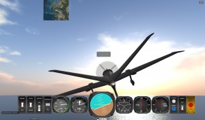The heads-up display (HUD) includes several full-functioning instruments.