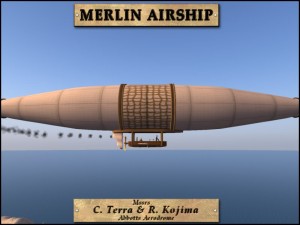 Terra-Kojima Merlin airship in profile
