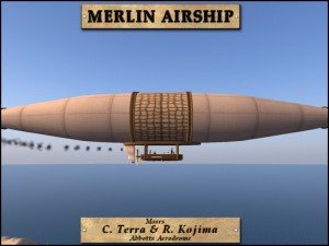 Terra-Kojima Merlin airship in profile